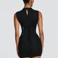 Women Sleeveless Sexy Mini Dress Corset Waist Bodycon Short Dresses Elegant Slim Fit Club Party Night Out Vestidos