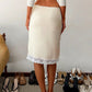 Sexy Lace Patchwork Satin Skirt Women Elegant Trend Bow Applique Fashion Classic Party Streetwear Simple Chic Outfits