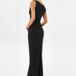 One Shoulder High Split Sexy Maxi Dress Women Elegant Sleeveless Backless Ruched Bodycon Club Party Long Dresses