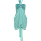Starfish Metal Decoration Dress Women Halter Gradient Ruffles Folds Backless Sleeveless Beach Party Skinny Bodycon