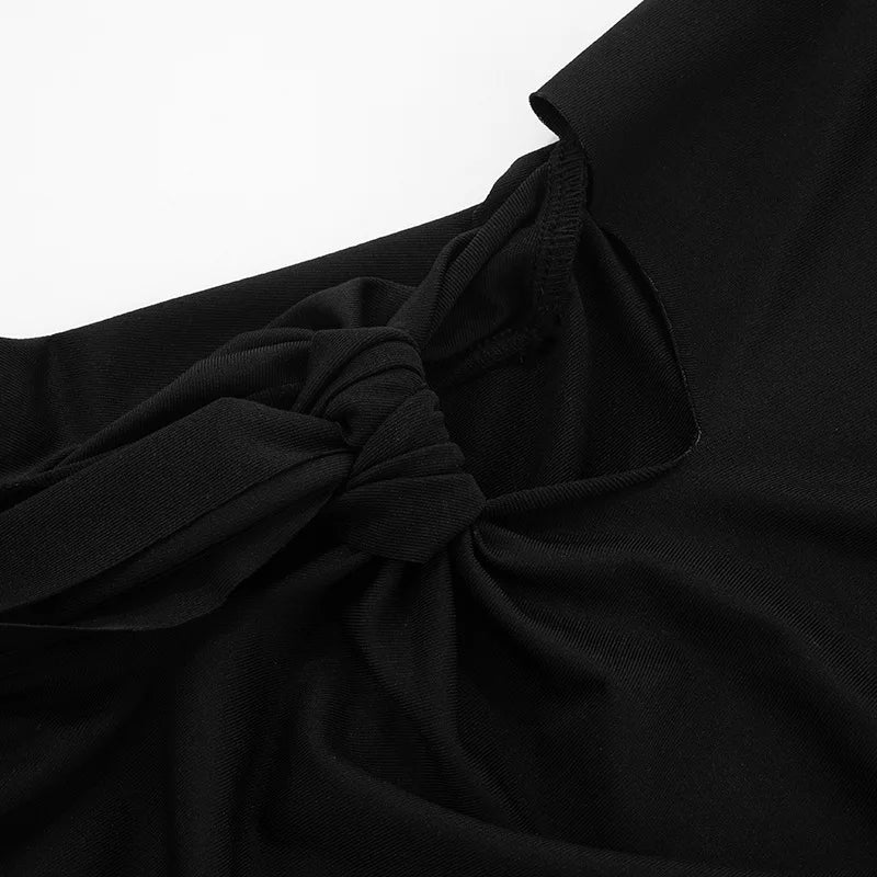 Asymmetrical Cutout Strapless Mini Dresses Women Fashion Summer Black White Dress Sexy Party Outfits Clubwear