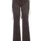 Hottie Shirring Bell Pants Women Fashion Trend Leopard Print Drawstring Stretch Skinny Midnight Street Club Bottoms