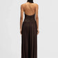 Halter Jumpsuits Women Ruched Sleeveless Backless Bodysuit Pleated Wide Leg Palazzo Pants Evening Party Flowy Overalls