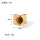 New Design Natural Stone Stainless Steel Ring Women Waterproof Stylish Golden Jewelry 2022 NEW Set