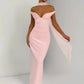 Scarf Collar Off-shoulder Sexy Maxi Dress Women Gown Fashion With Sleeve Strapless Backless Club Party Long Dresses