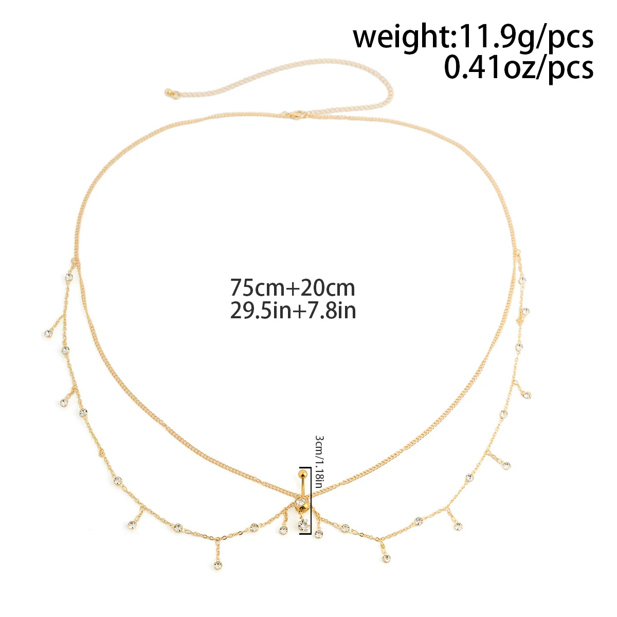 Minimalism Multilayer Belly Waist Chain Women Summer Bikini Goth Piercing Navel Nail Body Jewelry Festival Accessories
