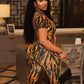 Backless Print Romper Women Sexy Fashion Turtleneck Short Sleeve Stretch Skinny Hottie Trend Midnight Street Clubwear