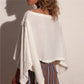 Women's Cape Tops Summer Bohemian Off One Shoulder Solid Color Loose Fit Split Sleeve T Shirts Summer Beach Cover Ups
