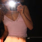 Cropped Tops with Lace Trim Cute Sexy Pink Deep V Neck Backless Tanks Camis 2026 Summer Clothes for Women