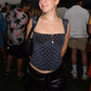 Women's Y2K Polka Dot Corset Top Wide Strap Square Neck Lace Trim Bustier Cami Crop Top Sexy Party Club Vest Shirts