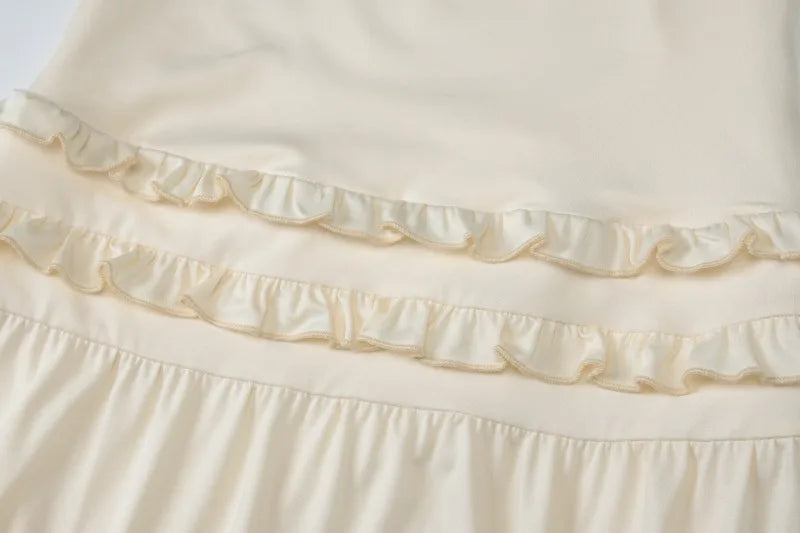 Halter Backless Frilly Maxi Dress Sexy Elegant Beach Party Fit and Flared Dresses Woman Vacation Outfits