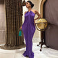Draped Halterneck High Slit Long Party Dresses Sexy Purple Evening Gown 2026 Summer Maxi Dresses Woman