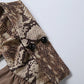Snake Pattern Print 2 Piece Set Woman Halter Backless Crop Tops+Skinny Peach Hip Shorts Hot Girls Sexy Fashion Suits