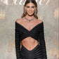 Ruched Knitted Long Sleeve Two Piece Set Skirt and Top 2023 Sexy Fall Winter Outfits See Through Sweater Dress