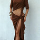 Sexy hollow Dress Women Elegant Irregular Hem Knot Patchwork Short Sleeve Ruched Fashion Classic Party Club Bodycon