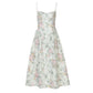 Green Flower Sun Dresses for Woman Spaghetti Strap Backless Long Dresses French Style Elegant Vacation Outfits