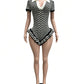 Ruffled Edge Knit Romper Women Sexy Single-Breasted Turn Down Collar Short Sleeve Fashion Trend Party Street Playsuit