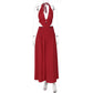 Lace-up Halter Neck Backless Maxi Dresses for Woman Sexy Red Evening Dress Birthday Gown Summer 2026