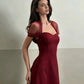 Women Elegant Square Collar Dress Fashion Mesh Patchwork Short Sleeve Stretch Sexy Trend Evening Party Club Bodycon