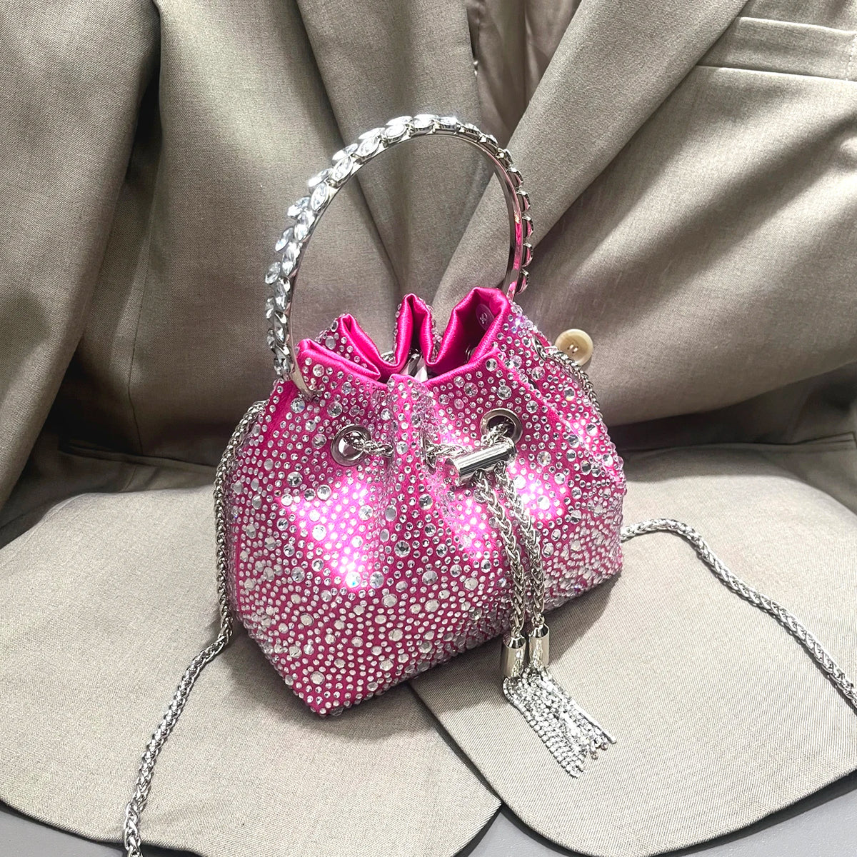 Rhinestones Evening clutch Bag Purses and handbag luxury Designer shoulder bag Shiny Crystal Clutch purse bucket bag