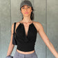 Backless Halter Tops for Woman Sexy Summer Clothes 2026 Solid Color Low Cut Tanks Top Camis