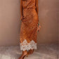 Vintage Floral Print Bodycon Long Skirt Women Polka Dot Lace Spliced Hem High Waist Mermaid Midi Skirt Casual Beachwear