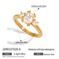 18K Gold Plated Stainless Steel Geometric Fashion Ring Waterproof Anti Allergic colorfast Fashion Jewelry Unisex 2024