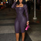 Sexy Fashion Playsuits Woman Polka Dot Print Square Collar Full Sleeve Skinny Peach Hip Midnight Club Party Rompers