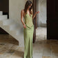 Green Lace Spliced Sheer Maxi Dress Beach Woman Elegant Sexy Vacation Backless Long Dresses Summer