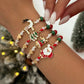 4Pcs/Set Cute Santa Claus Elk Snowman Christmas Tree Pendant Bracelet Women Adjustable Rope Chain Acrylic Beaded Bracelet