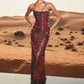 Sexy Shirring Backless Dress Women Snakeskin leather Trend Wild Halter Sleeveless Fashion Chic Street Party Bodycon