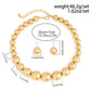 2Pcs Exaggerated Gold Color Big Beads Necklace Stud Earrings for Women Luxury Punk CCB Choker Jewelry Set Party Club Accessories