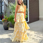 Vintage Polka Dot Halter Back Tie 2 Piece Matching Set Women Sleeveless Crop Top Tiered Layer Ruffle Long Skirt Summer