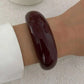 Y2K Boho Thick Resin Acrylic Open Wide Bangles for Women New Trend Vintage Irregular Chunky Arm Bracelets Daily Jewelry