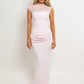 Women Mermaid Evening Maxi Dress Sheer Mesh Cap Sleeve Ruched Bodycon Formal Prom Gown Wedding Guest Party Dress