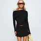 2 Piece Set Off Shoulder Long Sleeve Top and Mini Skirt Coords Sets Women Clothing Brunch Outfits Fall 2025