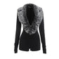Luxury Fur Deep V Collar Romper Women Full Sleeve Sexy Skinny Fitness Activity Streetwear Hipster Workout Playsuit