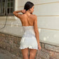 Polka Dot Print Strapless Ruffle Mini Dress for Woman Sexy Summer Dresses 2026