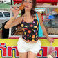 Fruit Print Camisole Women Low-Neck Sexy Midnight Skinny Music Festival  Summer Trend Hottie High Street Wild Clubwear