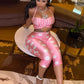 Chic Hottie Polka Dot Print 3-Piece Set Women Elasticity Headband+Halter Folds Vest+Simple Short Fashion Sexy Streetwear