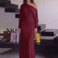 Women Elegant Off Shoulder Sexy Maxi Dress Batwing Long Sleeve Ruched Bodycon Dress Evening Party Wedding Guest Dress