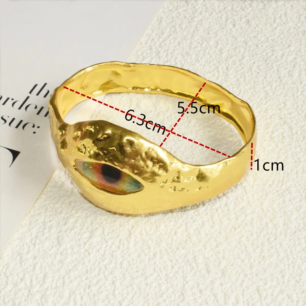 Surrealist Alloy Plated Eyes Nose Mouth Small Wrist Bangle For Women Fashion Jewelry Gorgeous Hand Simple Bracelet Accessory