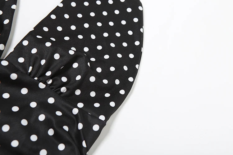 Hipster Y2K Halter Women Polka Dots Print Tank Tops Summer Elegant Sexy Fashion Wild Basic Streetwear Basic Wild Vest