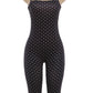 Polka Dot Print Backless Rompers Woman Summer Sexy Bandage Halter Sleeveless Skinny Peach Hip Streetwear Playsuits