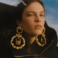 Exaggerated Vingate Metal Alloy Lock Pendant Dangle Earrings for Women Jewelry Fashion Show Model Statement Earrings Accessories
