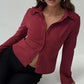 Women Y2k Button Down Shirts Casual Long Sleeve V Neck Collared Slim Fit Crop Top E-Girls Coquette Vintage Blouse