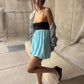 Patchwork Draped Dress Women Low-Neck 2026 Summer New Trend Sweet Party High Street Sexy Midnight Chic Mini Bodycon