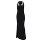 Square Neck Backless Fishtail Maxi Dress Elegant Black Evening Dresses for Woman for Party Wedding Guest