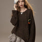 2025 Winter New Arrivals Casual Cute Little Pumpkin Colorful Bead Loose Fit Sweater For Woman