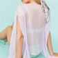 Women Swimsuit Cover Ups Sheer Chiffon Poncho Style Wide Sleeve Beachwear Loose Bikini Coverup for Pool Parties